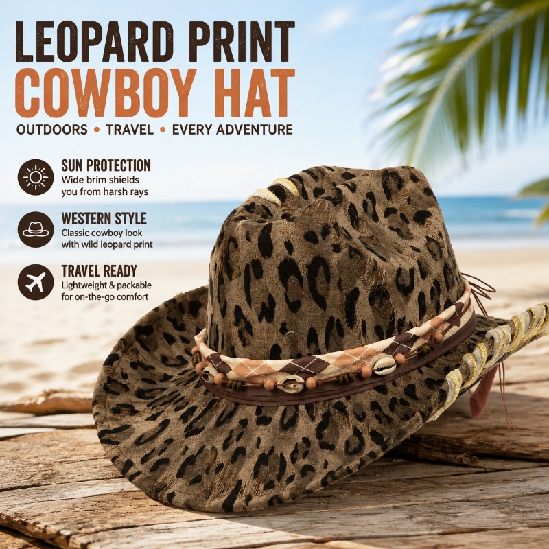 Cowboy Hat Straw - Cappello da Cowboy Western con Stampa